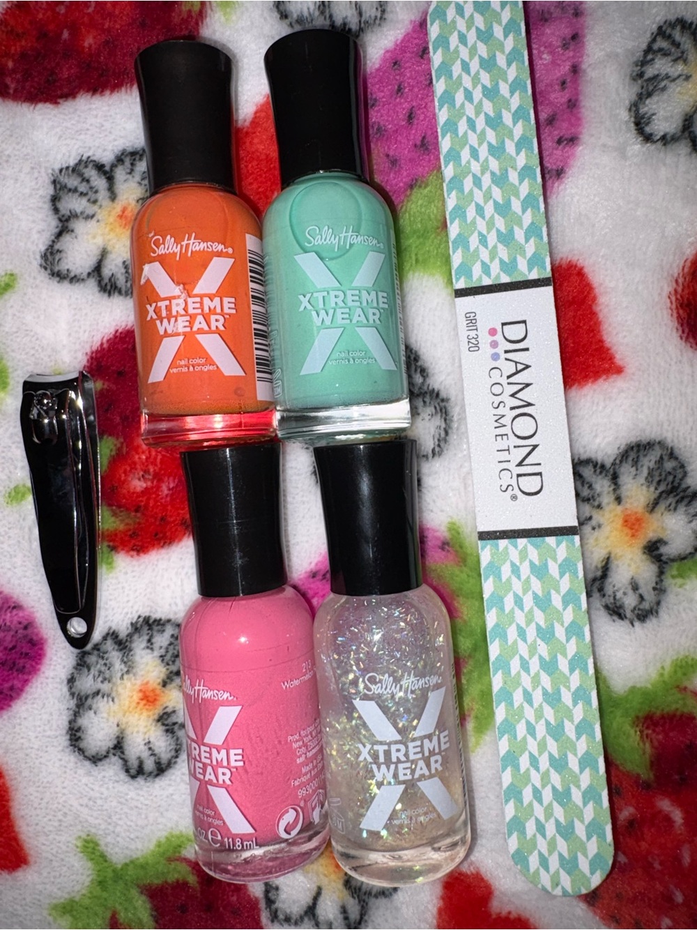 Diamond Cosmetics Nail File & Stainless Nail Clipper - Mint Pattern